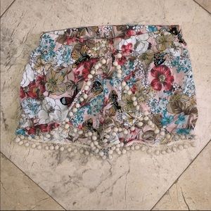 Floral Pom Pom shorts